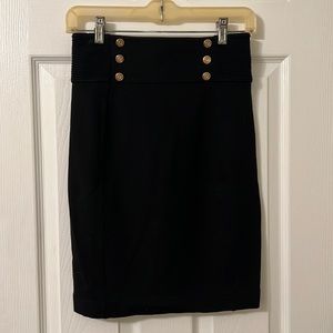 6 Button Black Sailor Pencil skirt